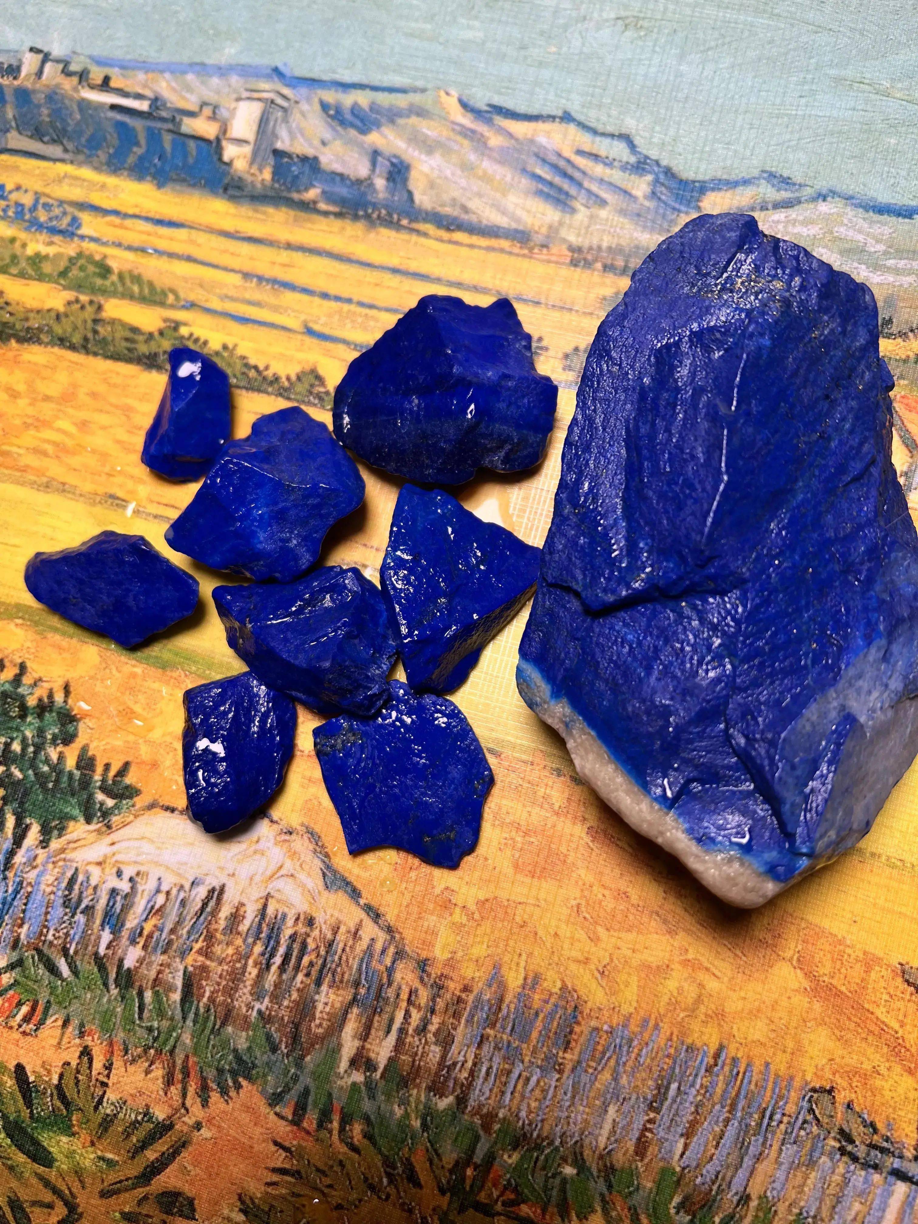 的无白无金老料戒面青金石爱好者们,一起来聊聊这神秘的蓝色石头吧