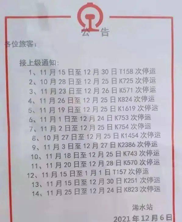黄冈一地火车站多趟列车停运请提前做好出行安排