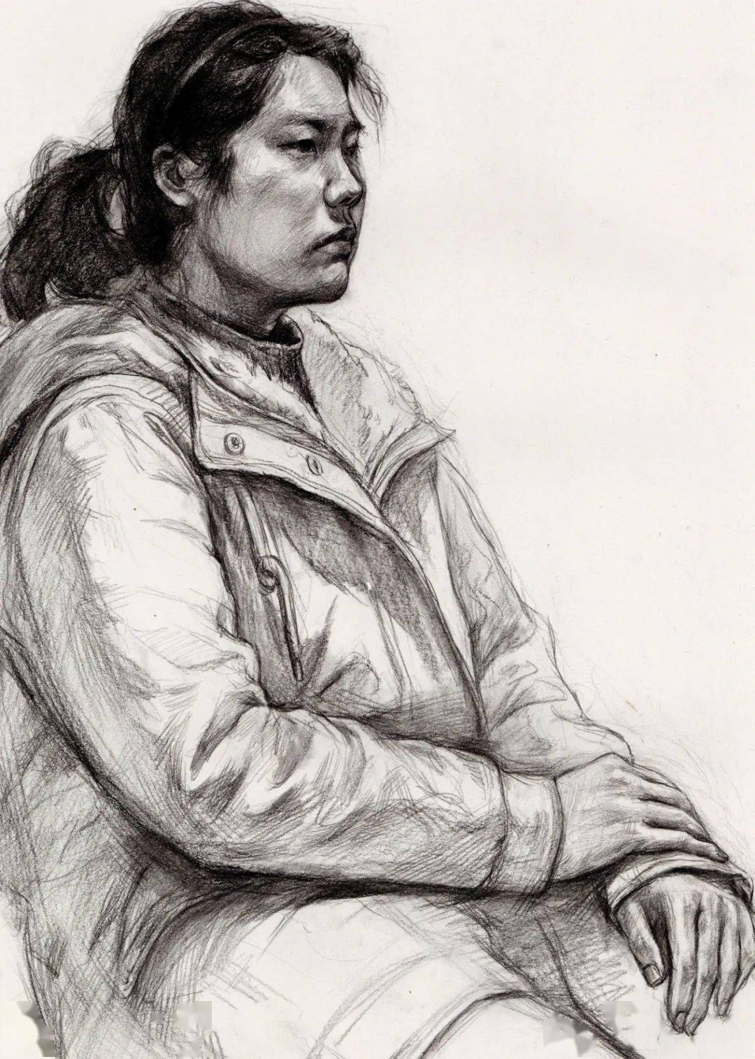 素描半身像写生堪称一绝,想考国美的必看!_echo_西美_全身像