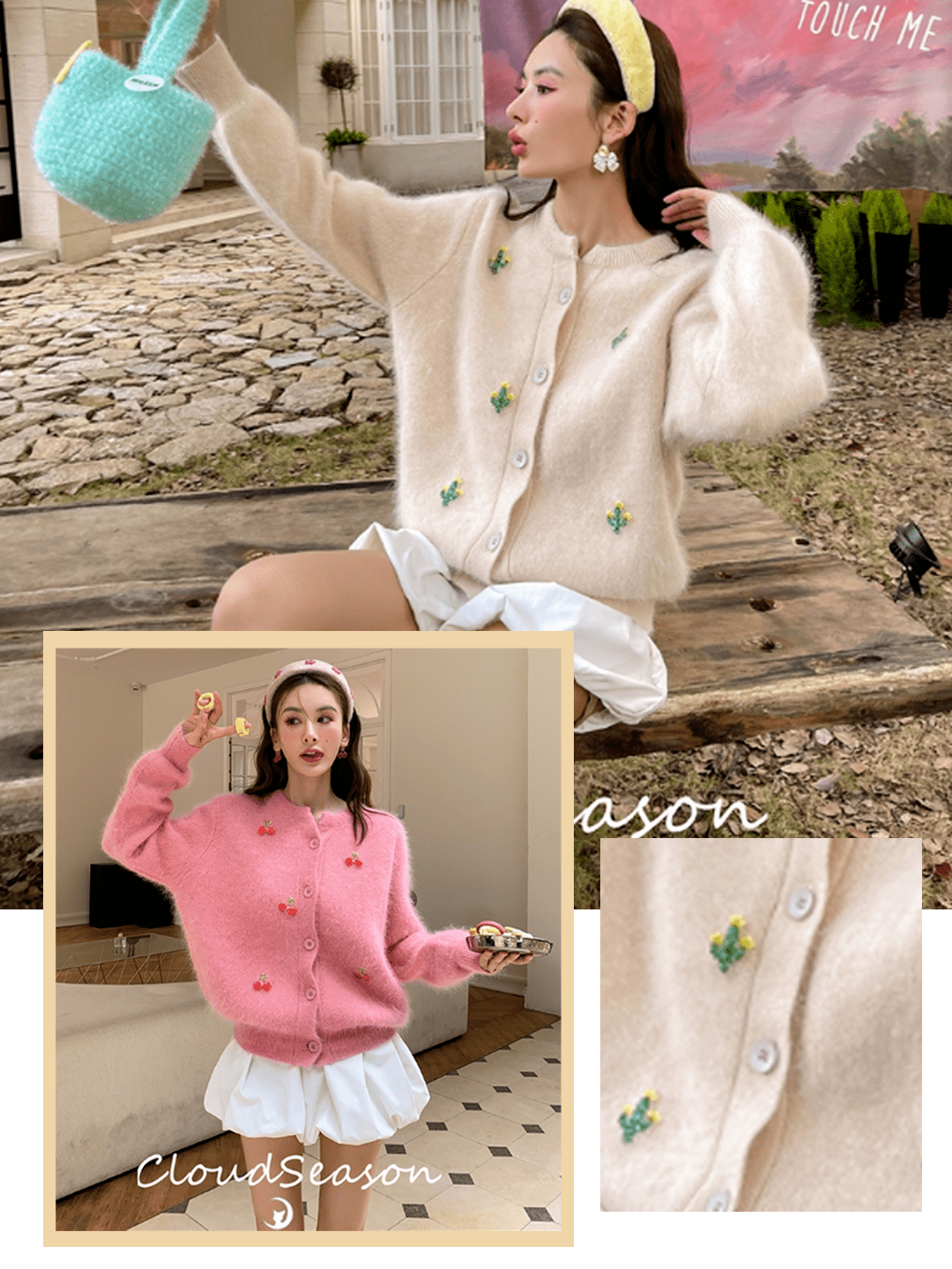 这款针织衫的纹理感很像小时候妈妈给织的那种,但对肩宽背厚的姐妹来