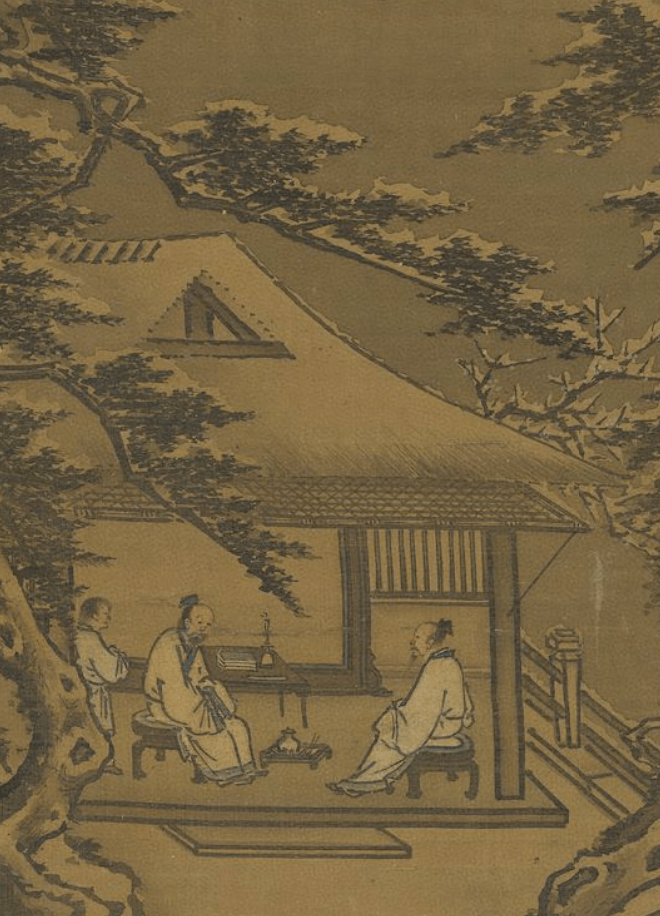 冬至赏古画里的访友图