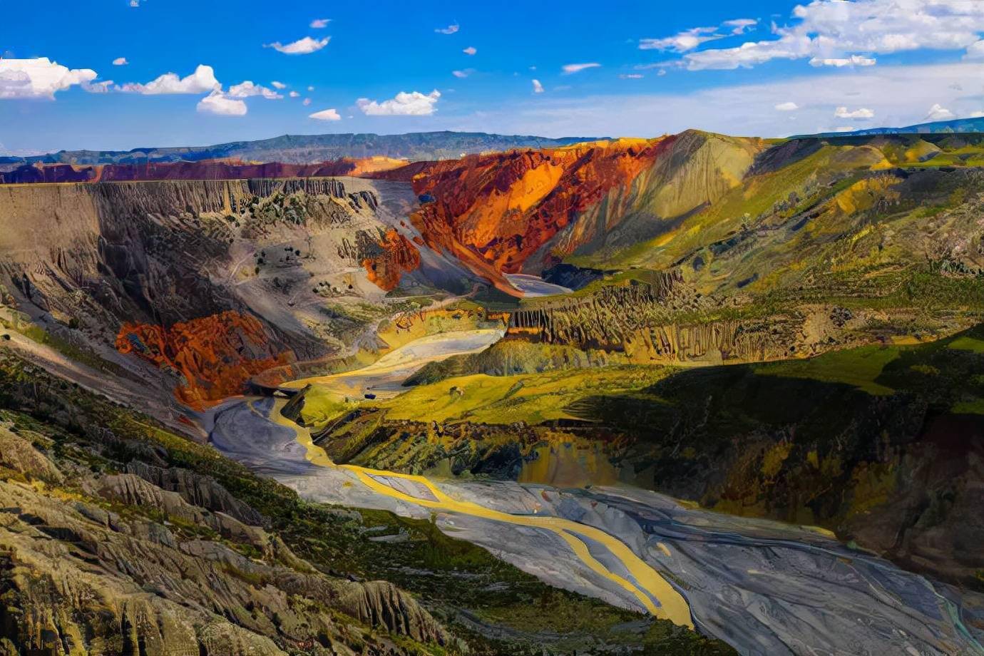 安集海大峡谷,色彩丰富,层次分明,被称为"梵高式的彩色峡谷"_梵高_被