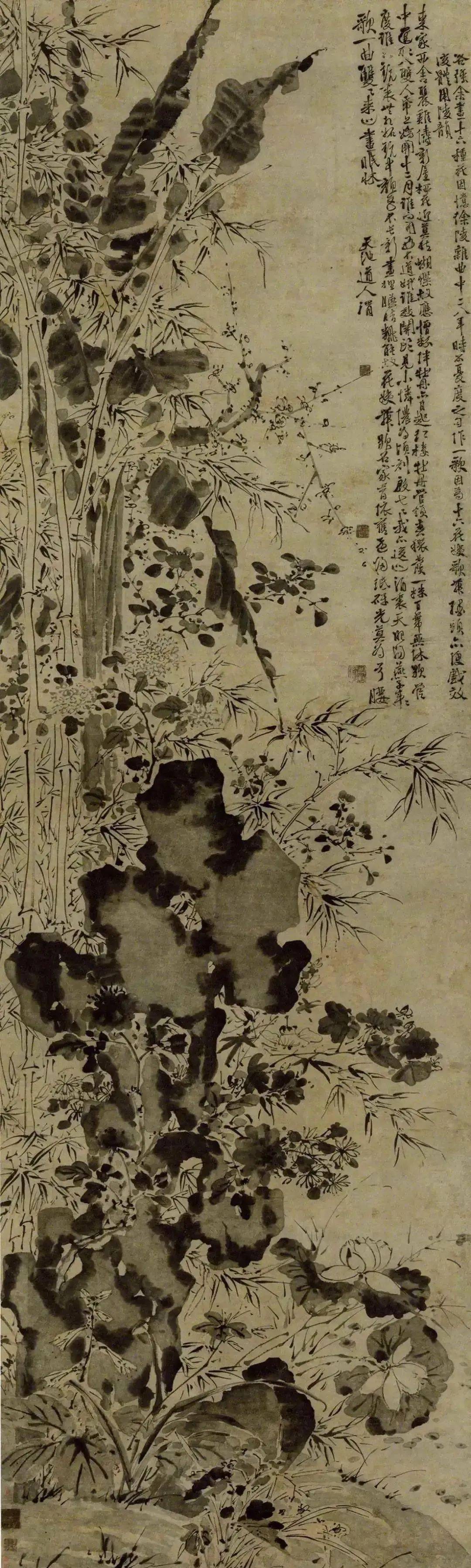 徐渭写竹,墨气淋漓!_水仙_竹子_墨竹