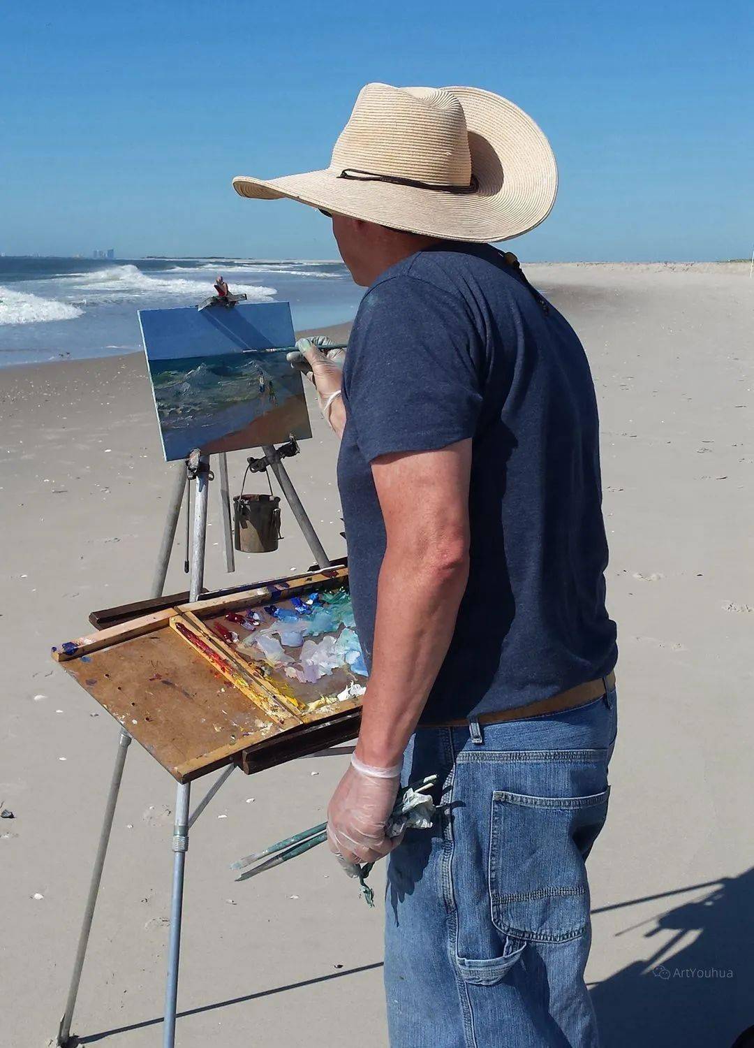 这位大叔平时非常喜欢户外写生美国画家彼得·耶西斯peter yesis简直