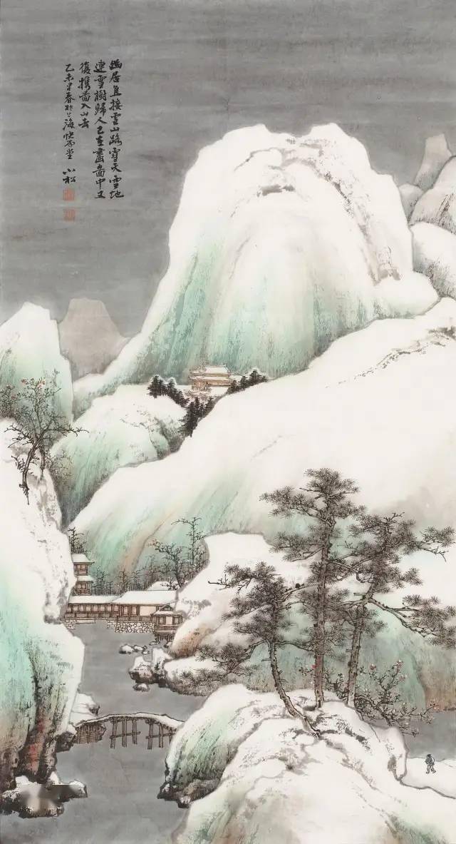 寒山幽居雪意凛然苏小松山水画作品赏析