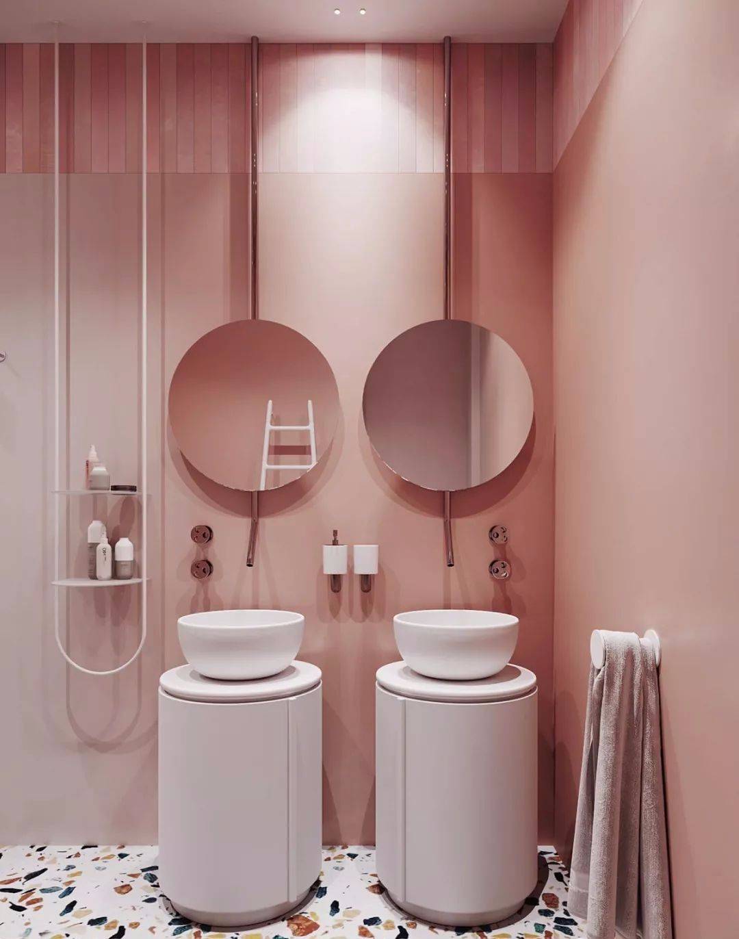 柔和浪漫的粉色浴室和卫生间设计(2) - 设计之家