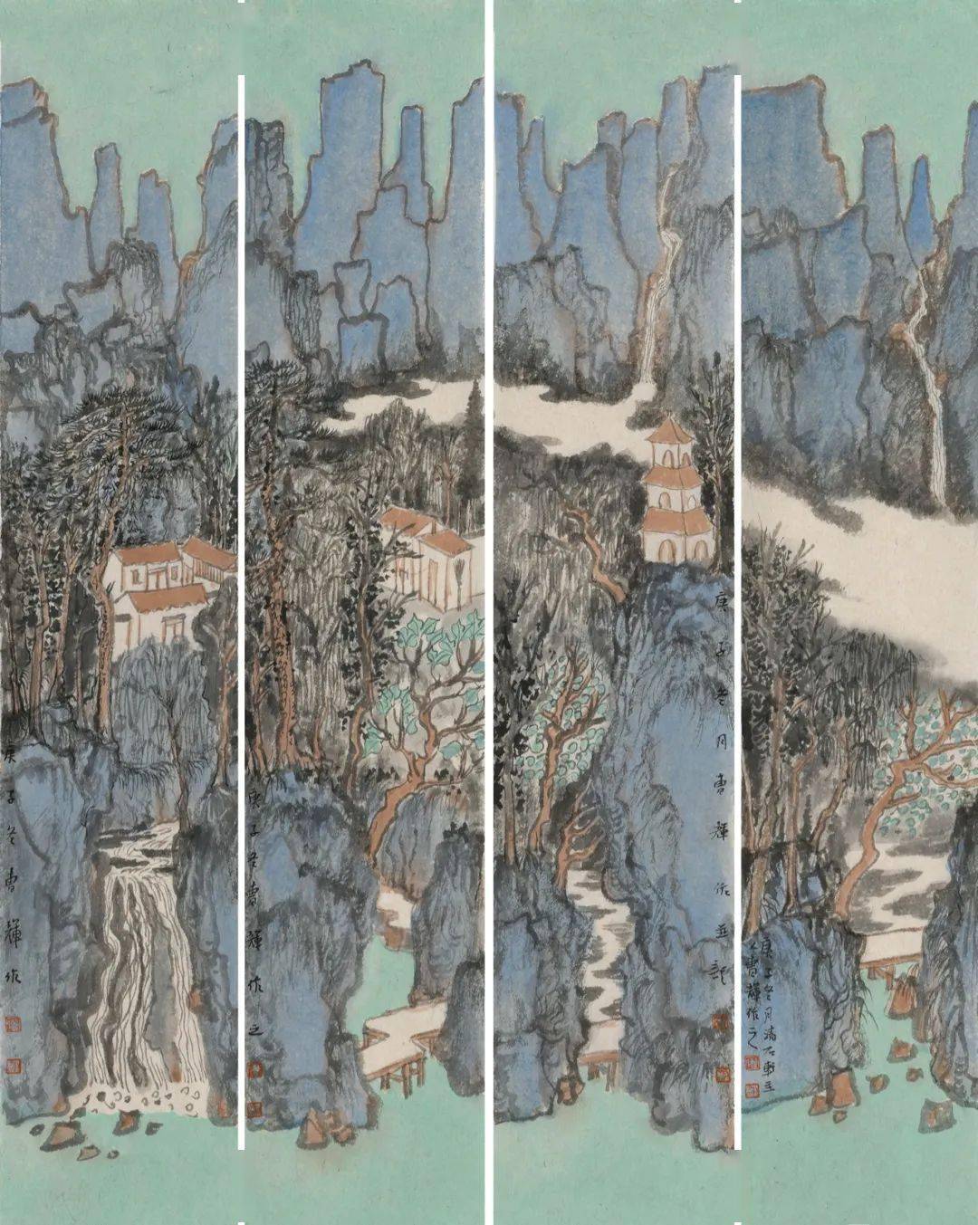 曹辉 作品_山水画_李可染_先生