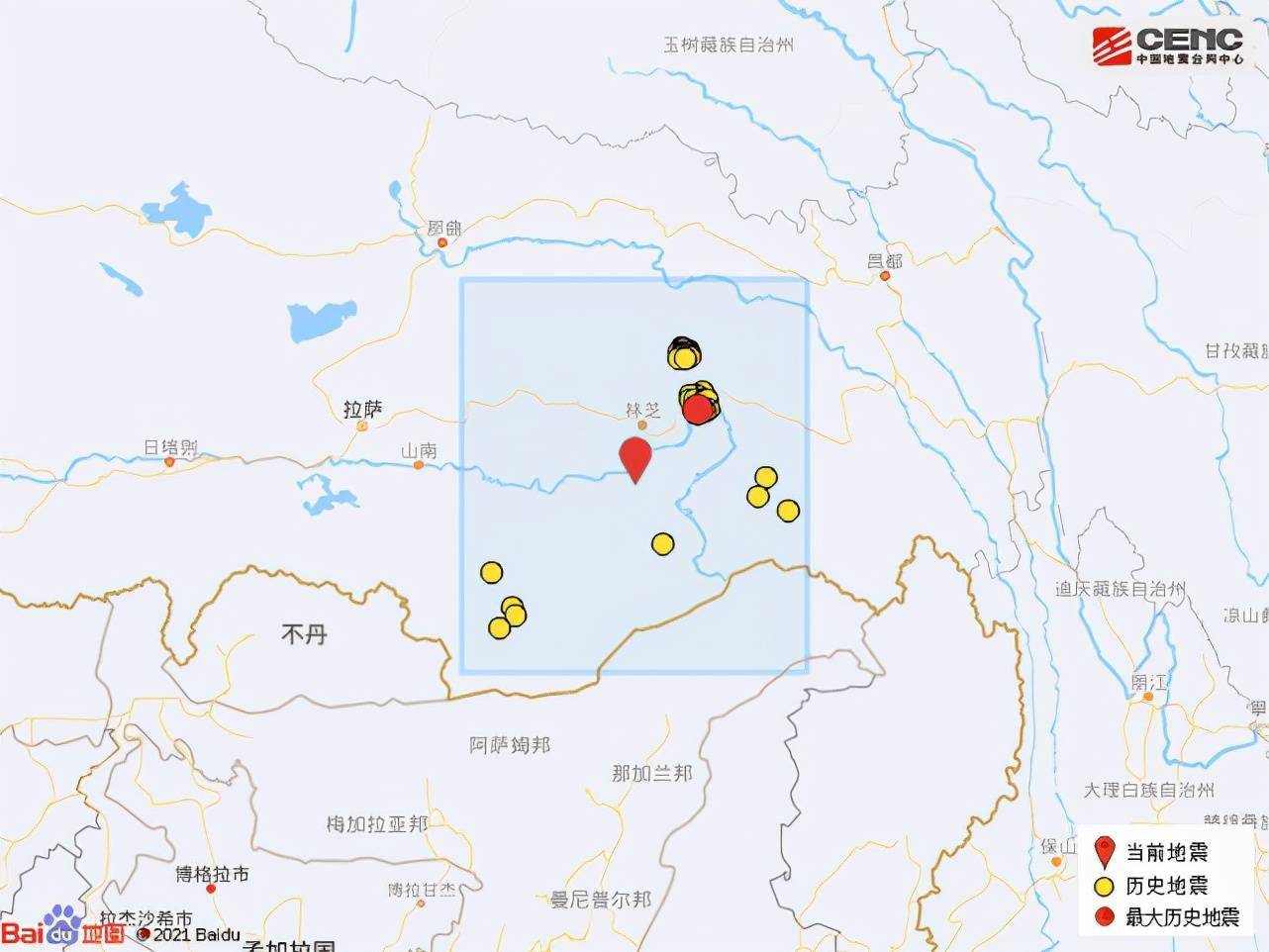 米林地震图片