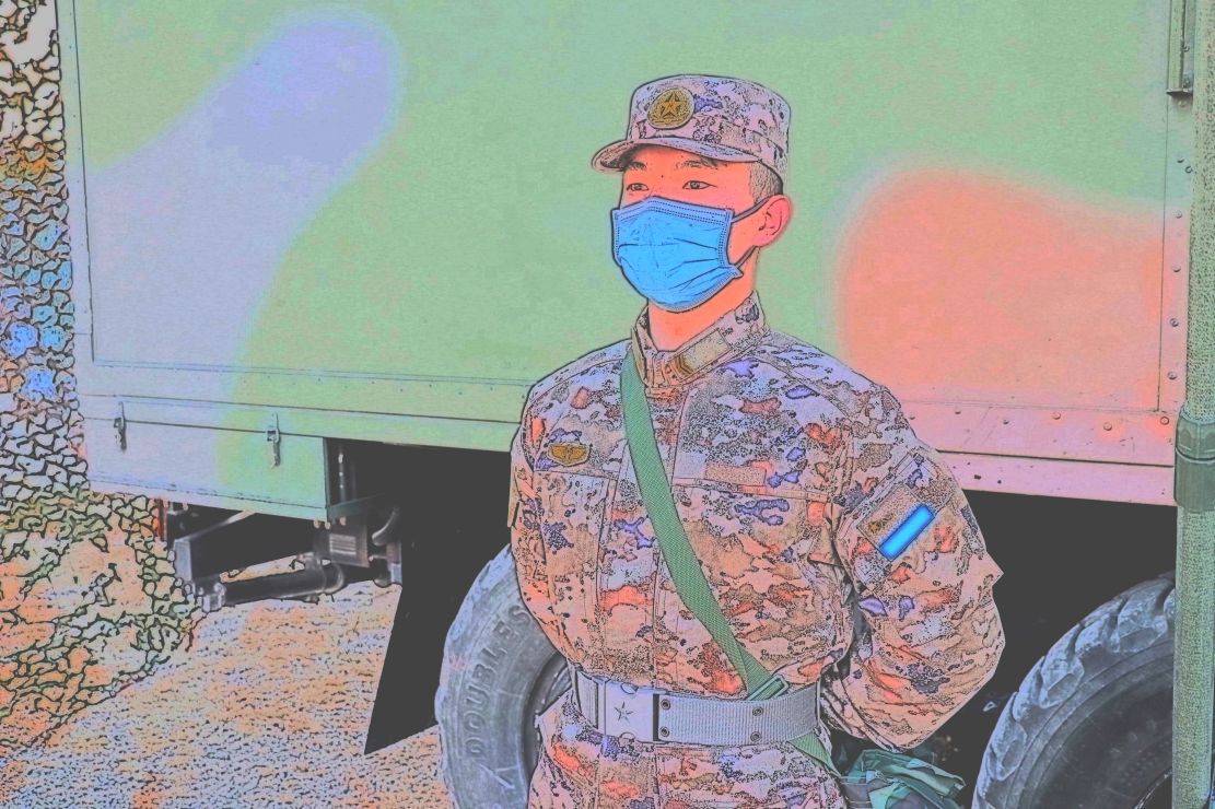 这是属于空军通信兵的新年度开训水彩照