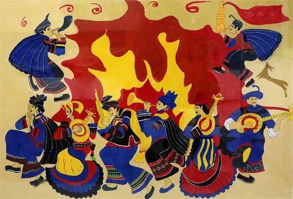 邓海霞 《琴声颂党》董成 《太阳下山》付诗画 《彝族火把节》韩念