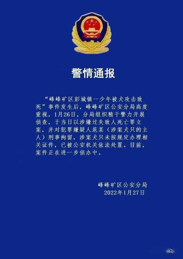 男孩失联3天后被4条狗咬死？警方：涉案犬无证，主人被刑拘