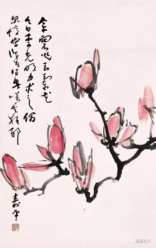 现当代名家画玉兰,绰约新妆玉有辉_象征_作品_鹦鹉