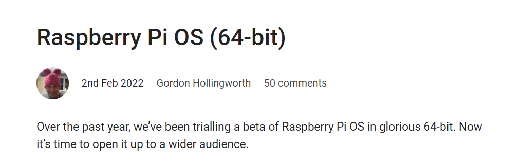硬件|树莓派系统推出 64 位版本，更好支持 4GB 内存以上硬件