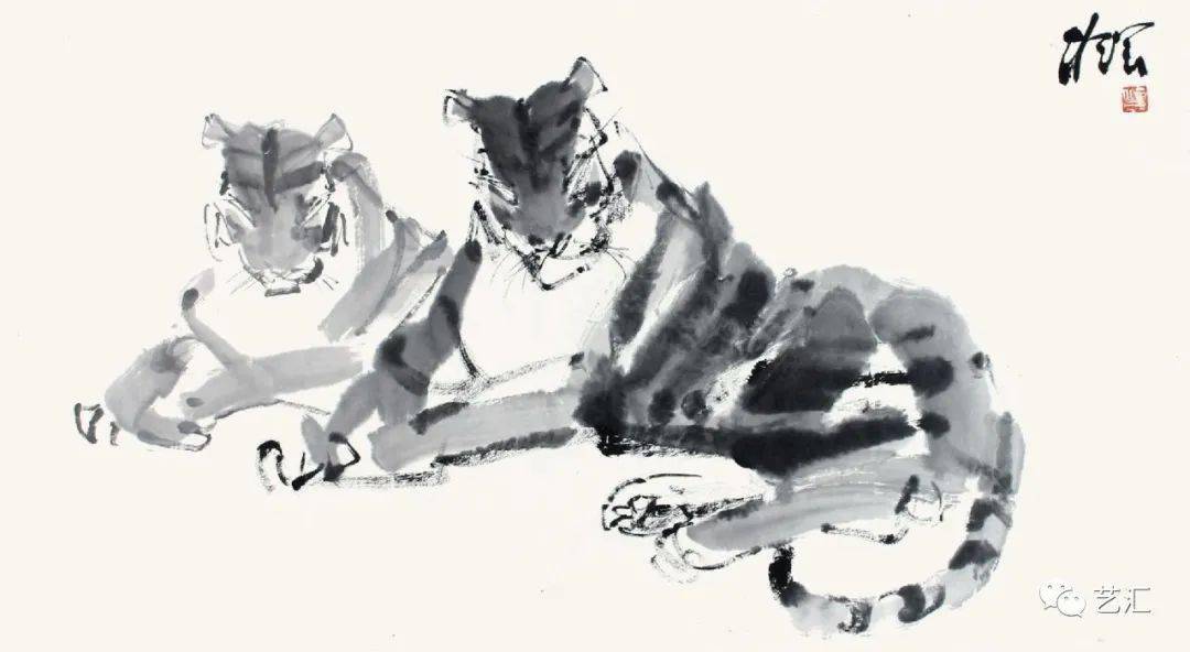 画虎冷军水墨作品