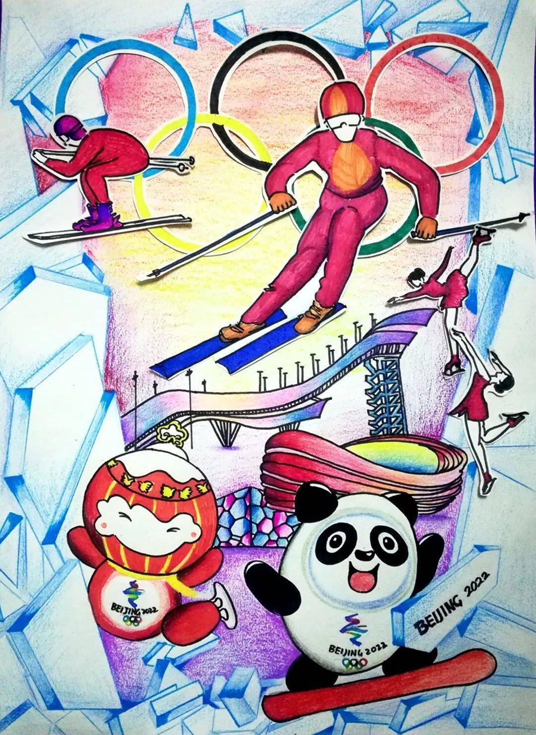 三年级冬奥运会绘画图片