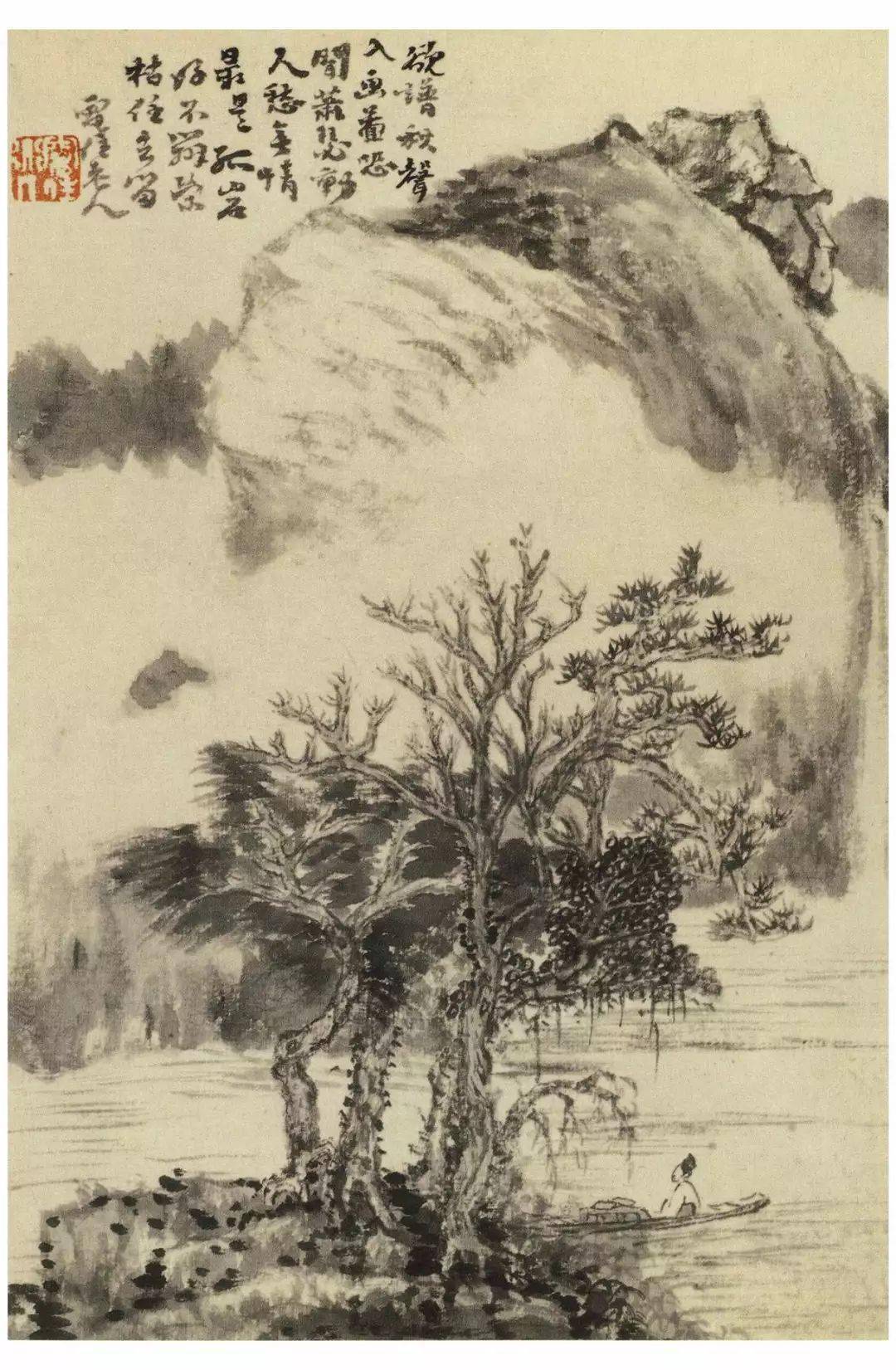 髡残山水画,笔墨高古_生活_画僧_石溪