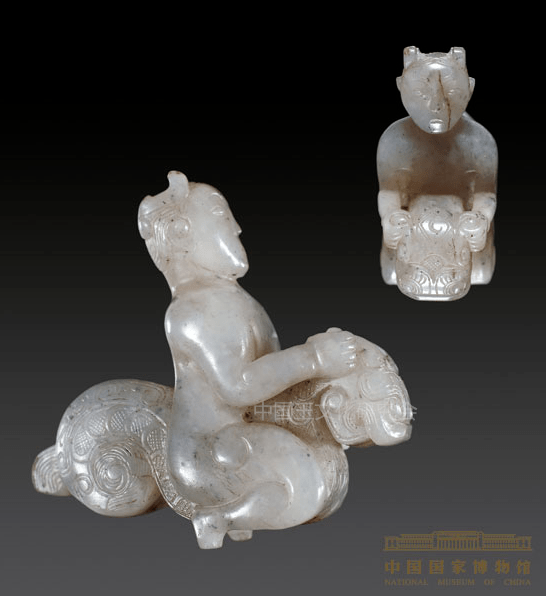 战国 兽面纹玉剑格战国 龙首纹璜战国 双龙首珩玉剑首,玉剑格 春秋