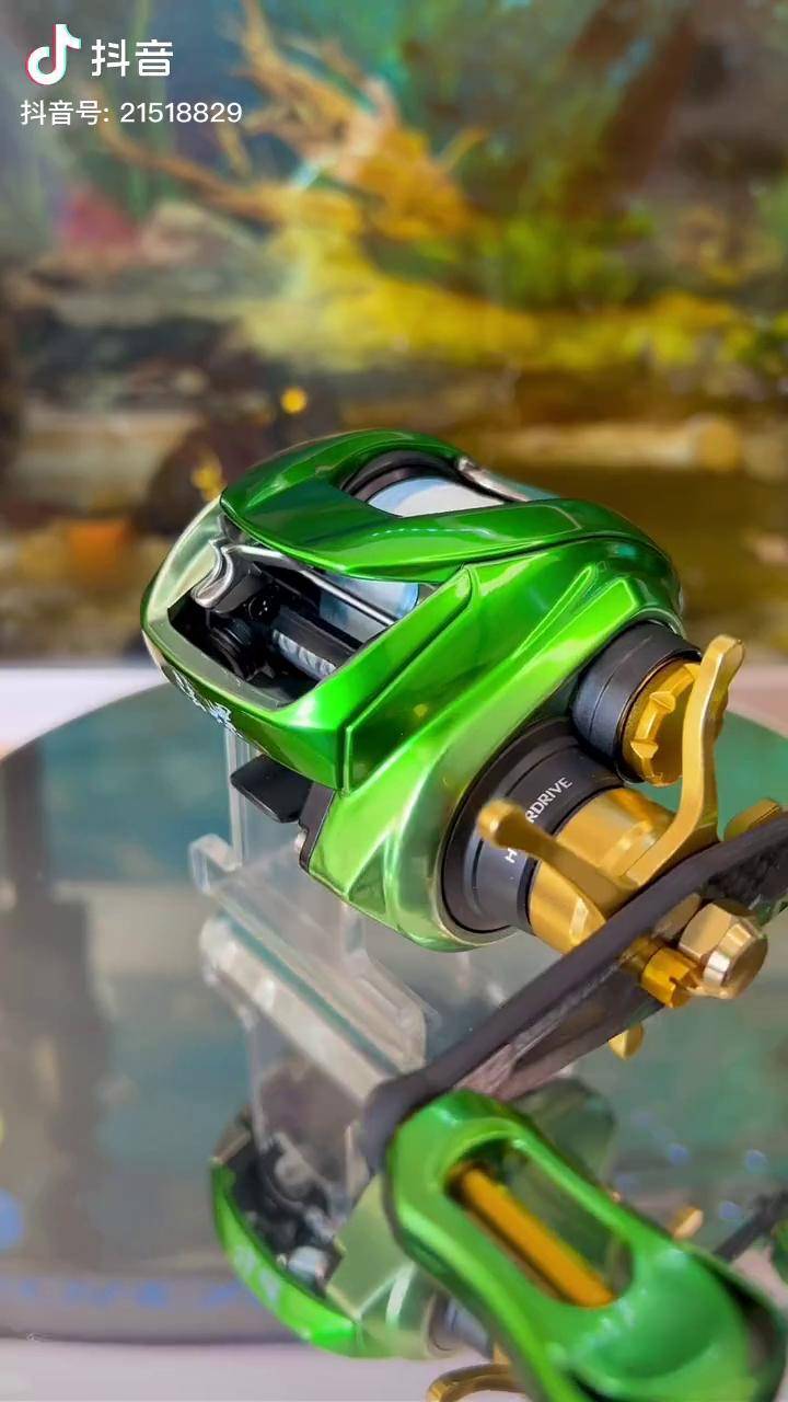 21款子龙电镀渐变绿路亚水滴轮水滴轮改色水滴轮改装