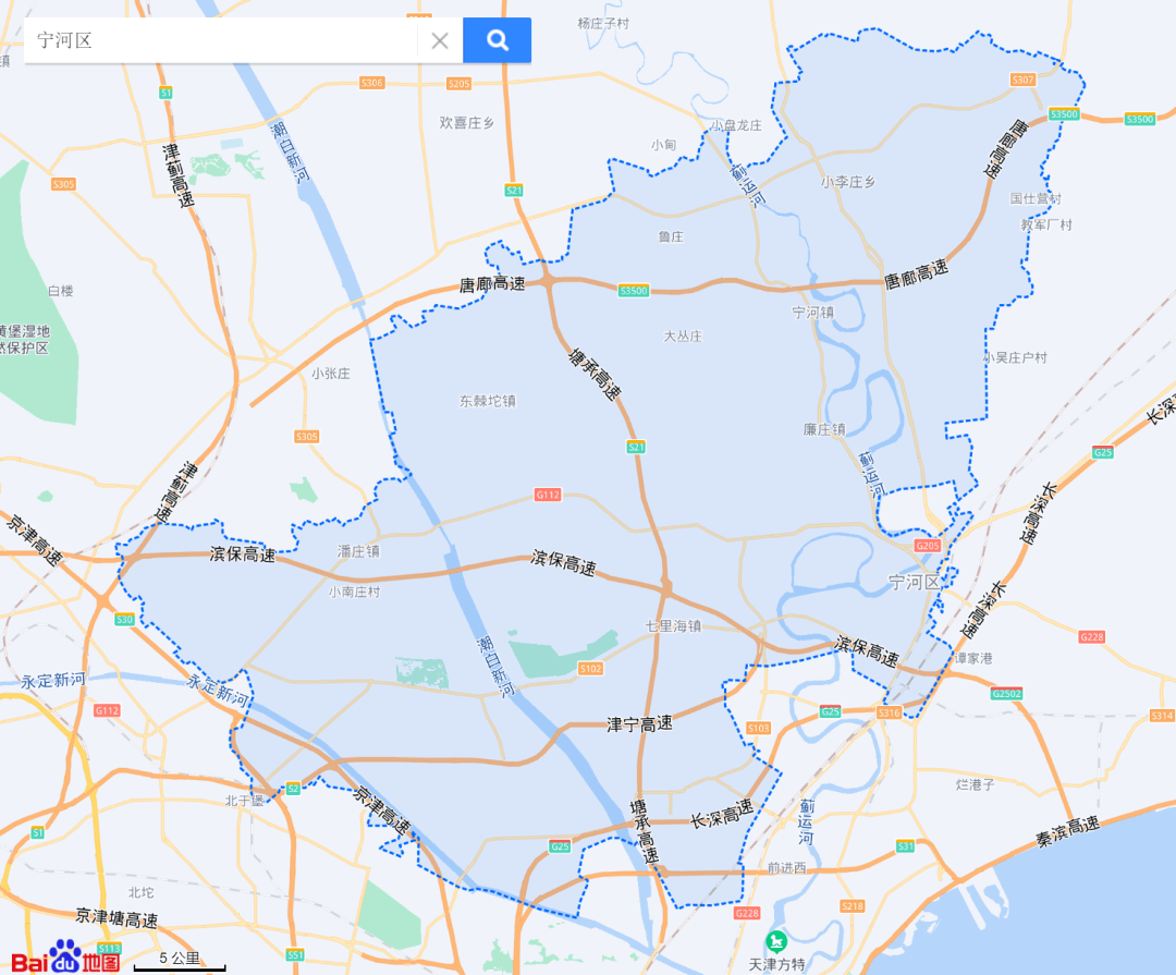 天津宁河区地图图片