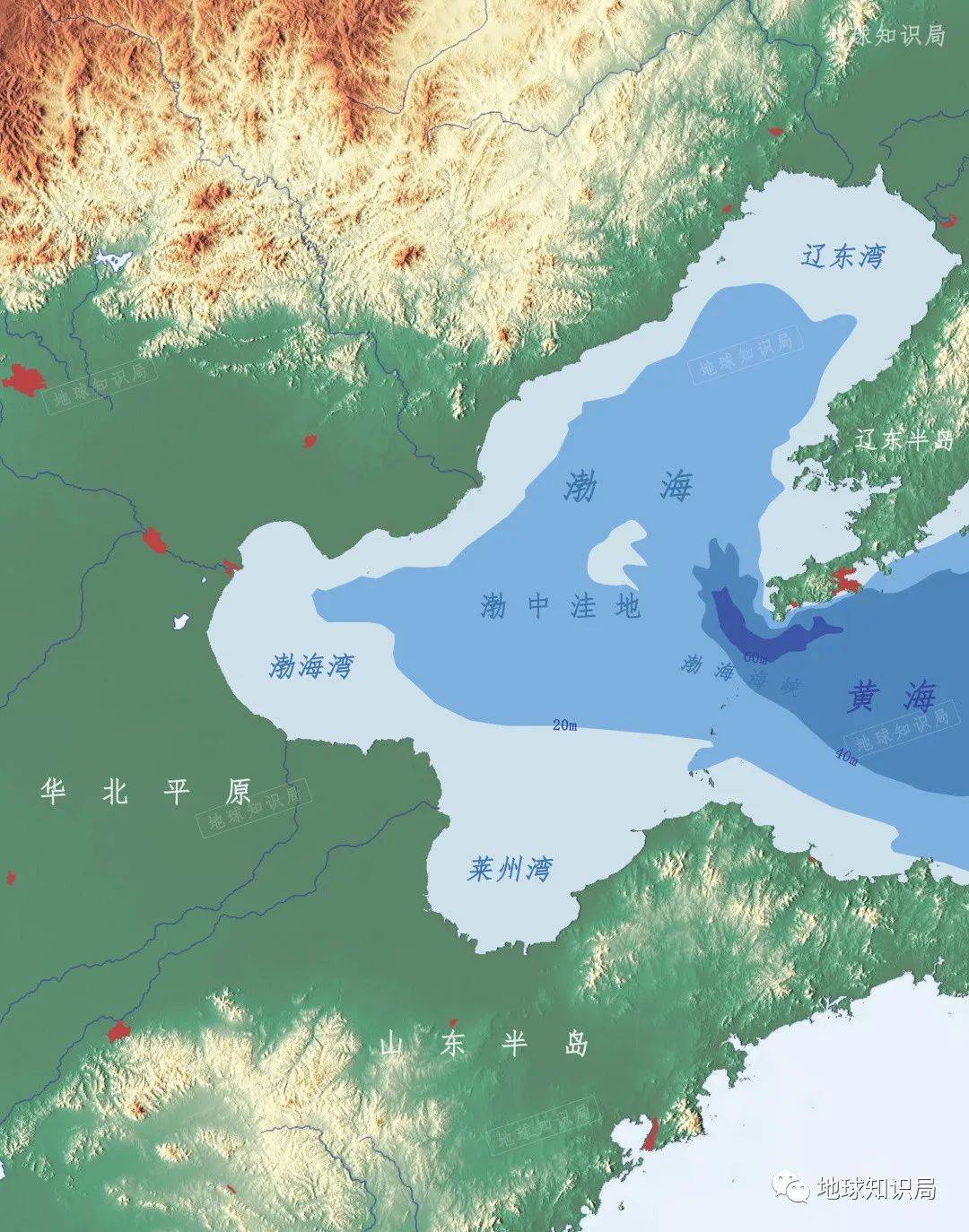 中国地图渤海湾地图图片