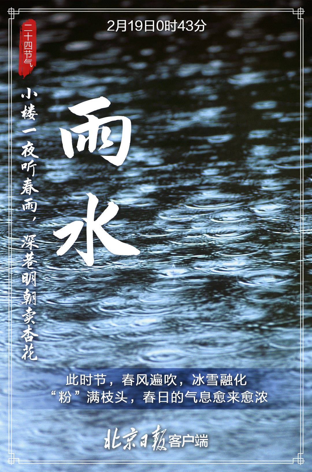 来袭|多张海报来袭！今日雨水，春天越来越近，让我们一起等待花开