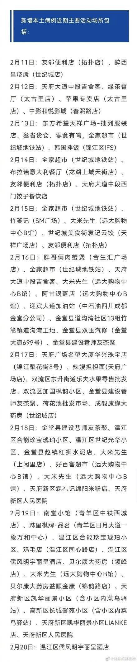 诊断|成都目前5个中风险地区 新增本土病例轨迹公布