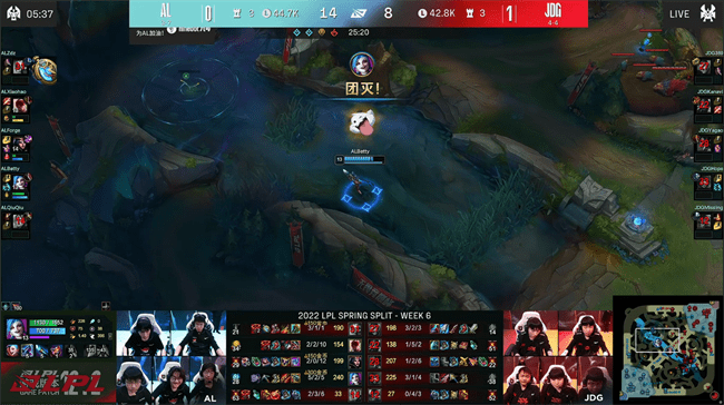 阿卡丽|LOL-LPL：Kanavi雷克塞惊险抢到火龙魂，JDG团战压制2-1击败AL