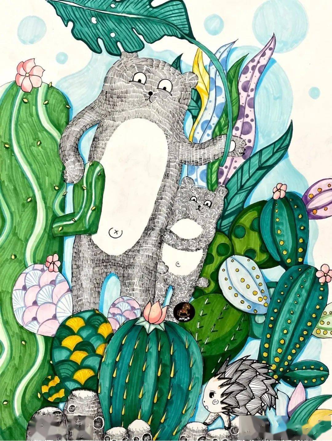 儿童创意画脑洞大开的思想者