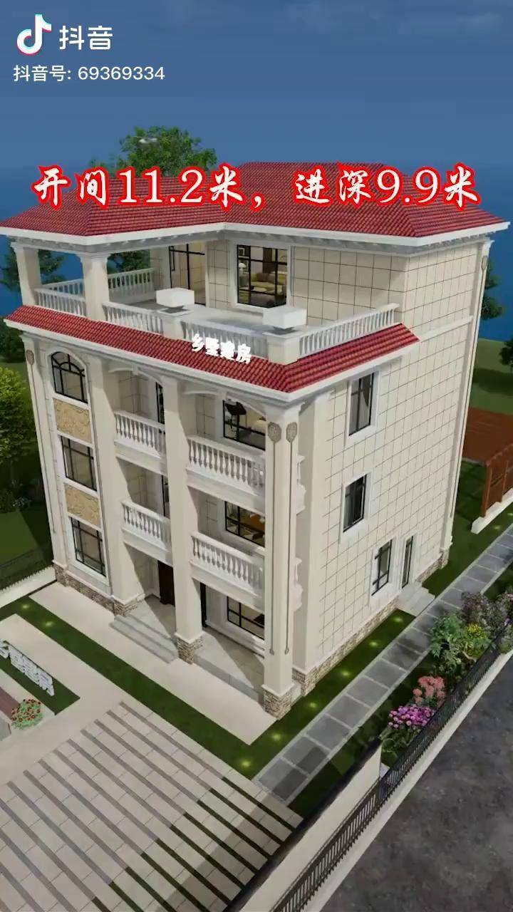 三层半这样建有凉亭有露台农村自建房美得很自然