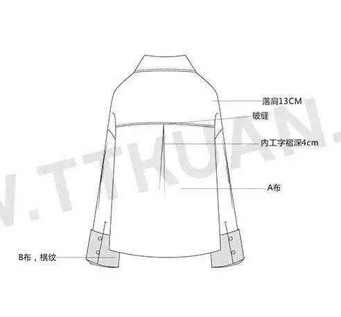 公众 180款-衬衫款式图大全！【服装平面款式图线稿】