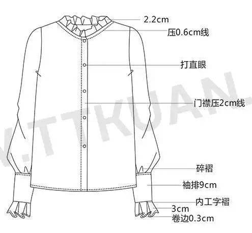 公众 180款-衬衫款式图大全！【服装平面款式图线稿】