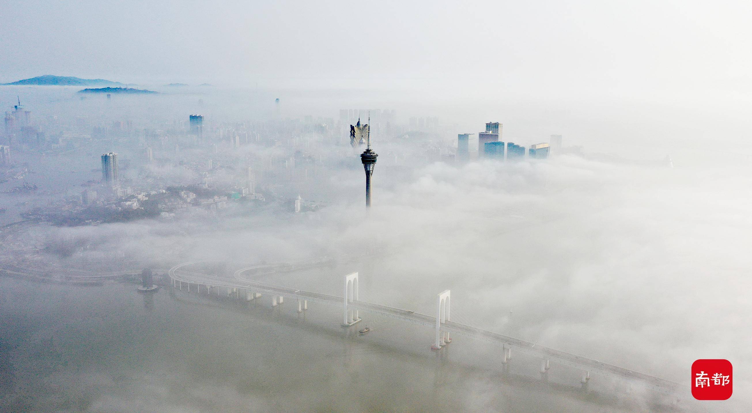 今日惊蛰:组图看粤澳两地现低空平流雾,雾中城市蔚为壮观