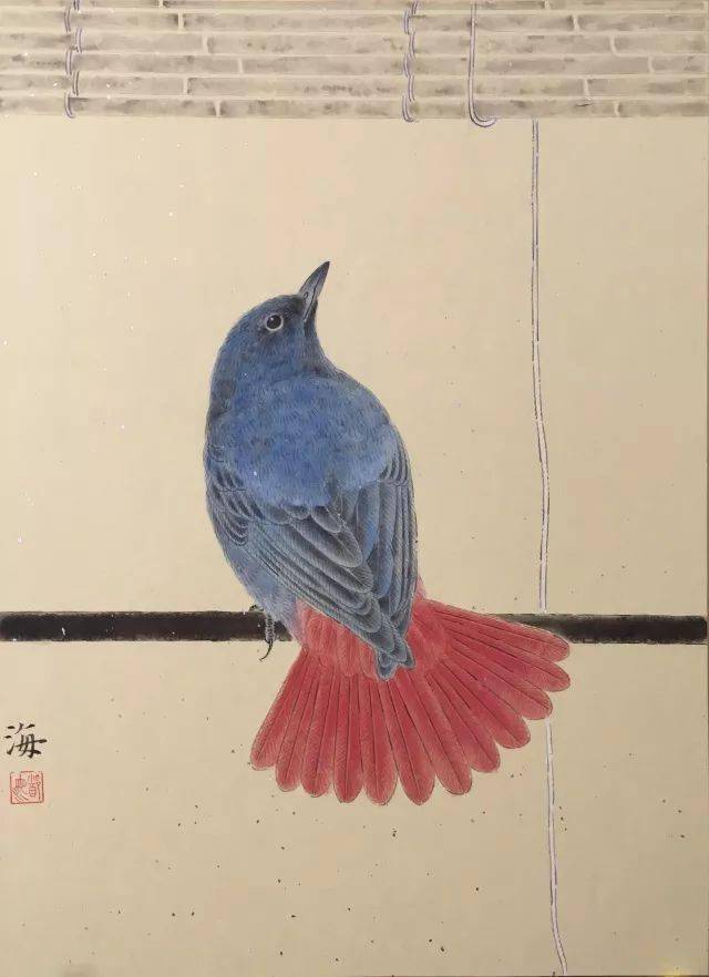 郑海的工笔禽鸟创作