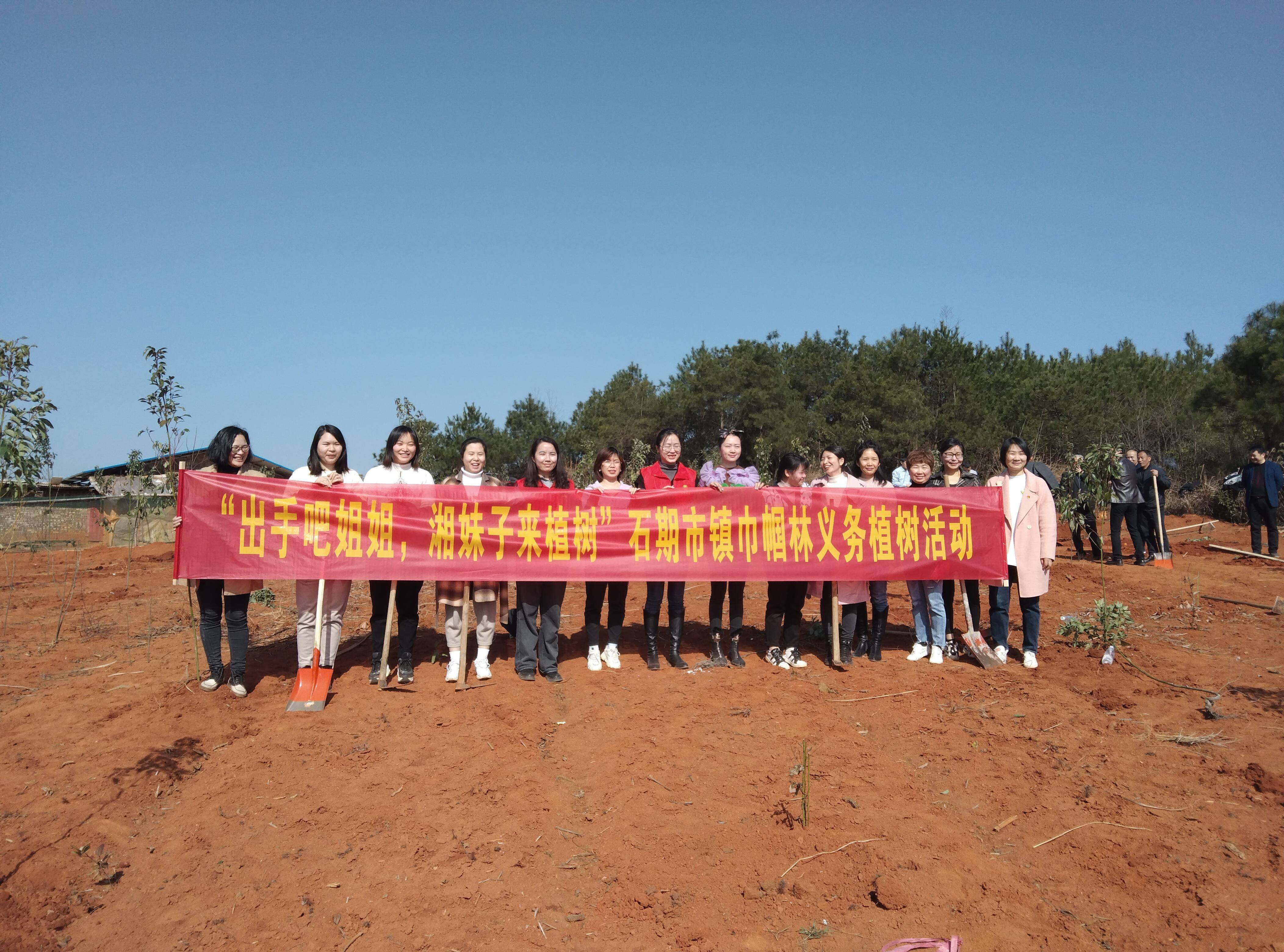 东安县石期市镇开展庆三八妇女节巾帼林义务植树活动