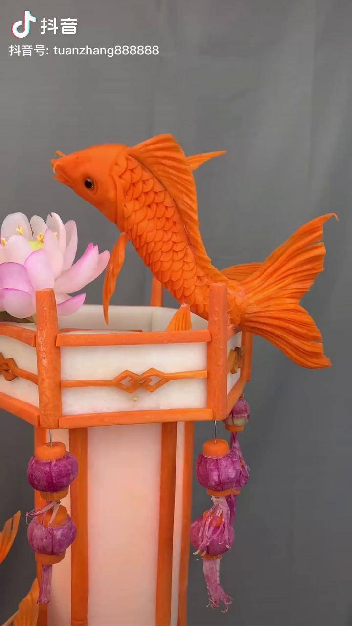 祝大家年年有鱼食品雕刻我要当同城红人雕刻不易希望大家喜欢