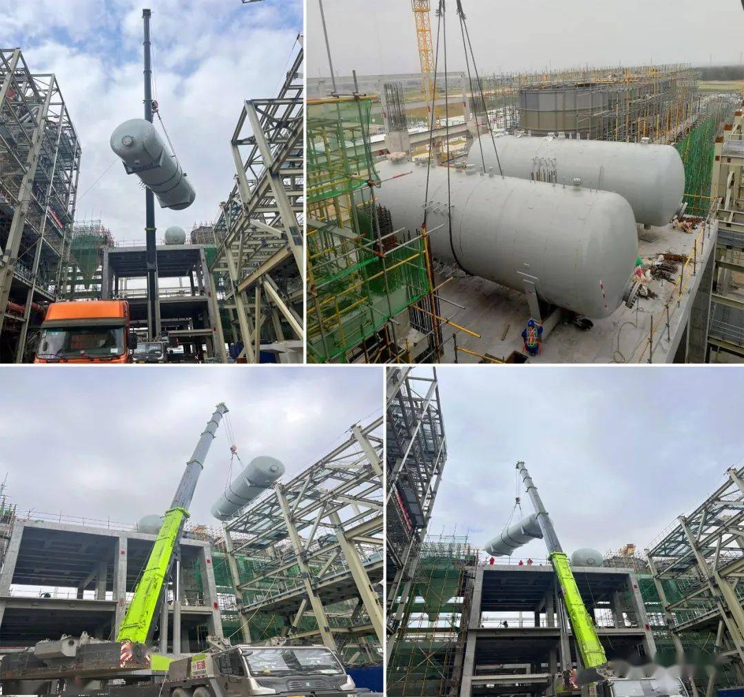 华能古雷热电厂一期工程2台机组高压除氧器顺利吊装就位