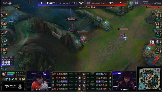 盲僧|LOL-LCK：小吕布金克丝下路天秀反杀 T1 2-1击败KDF刷新LCK连胜纪录