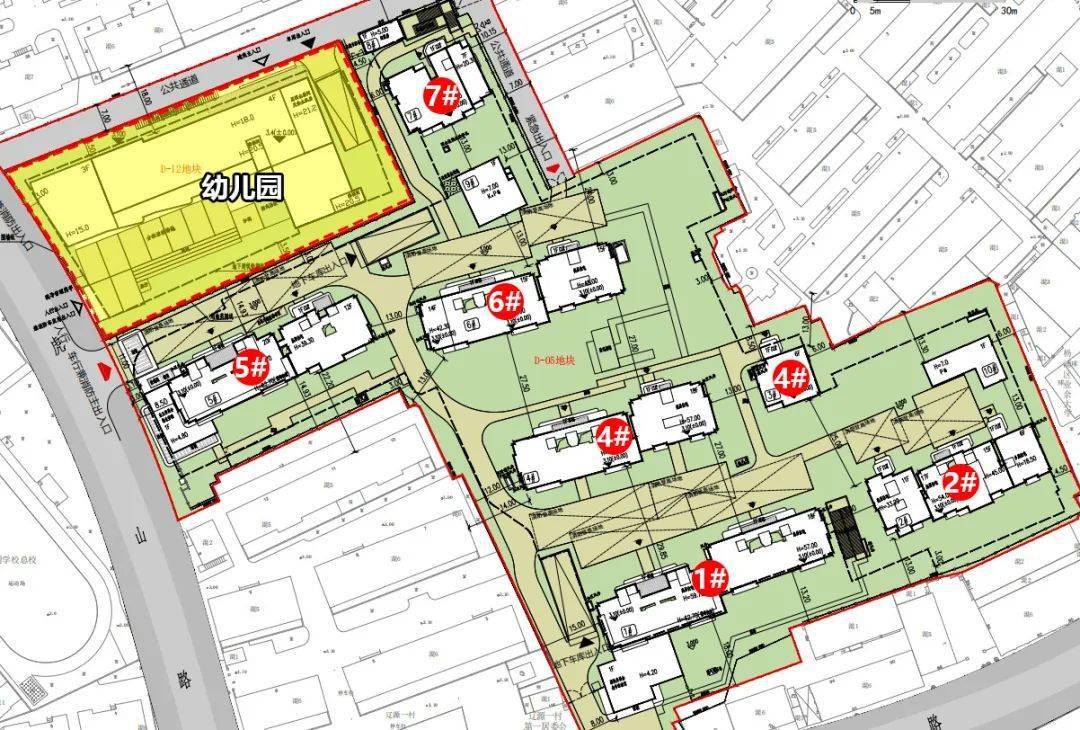 上海城建杨浦区地块公示拟建高低配住宅西北角规划幼儿园