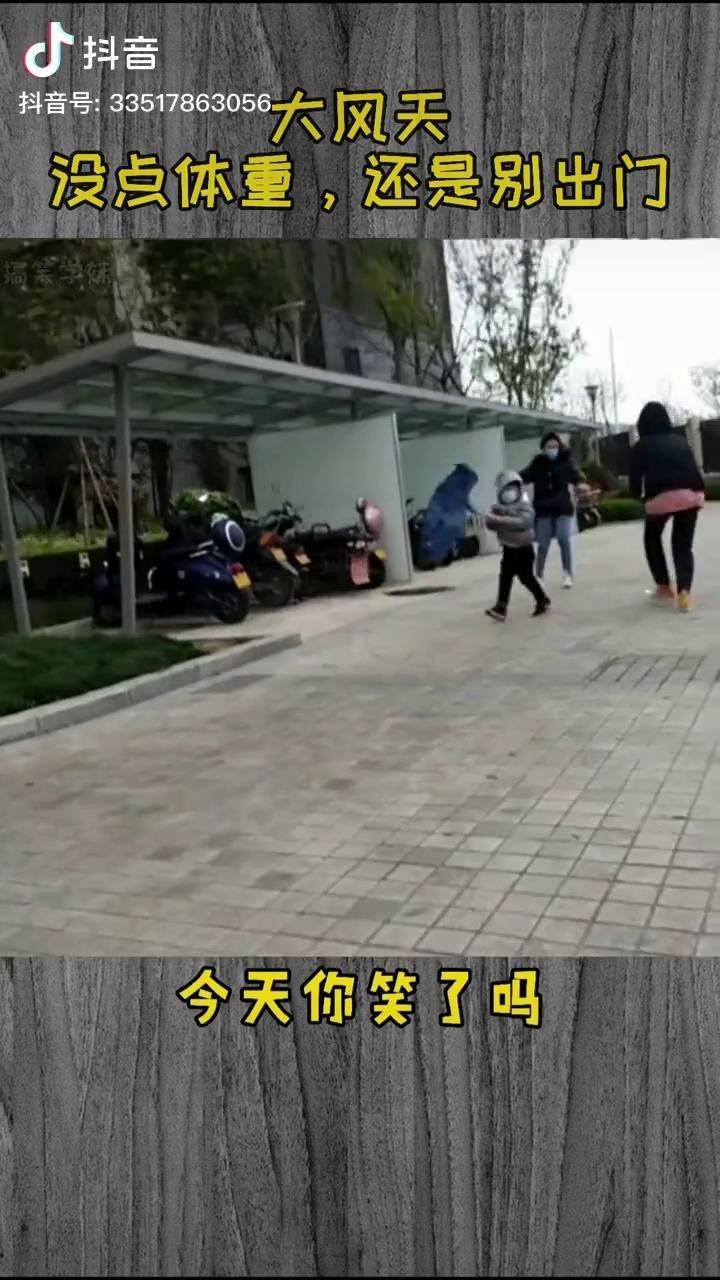 大风天没点体重还是别出门了搞笑台风来了别出门台风专治不开心沙雕