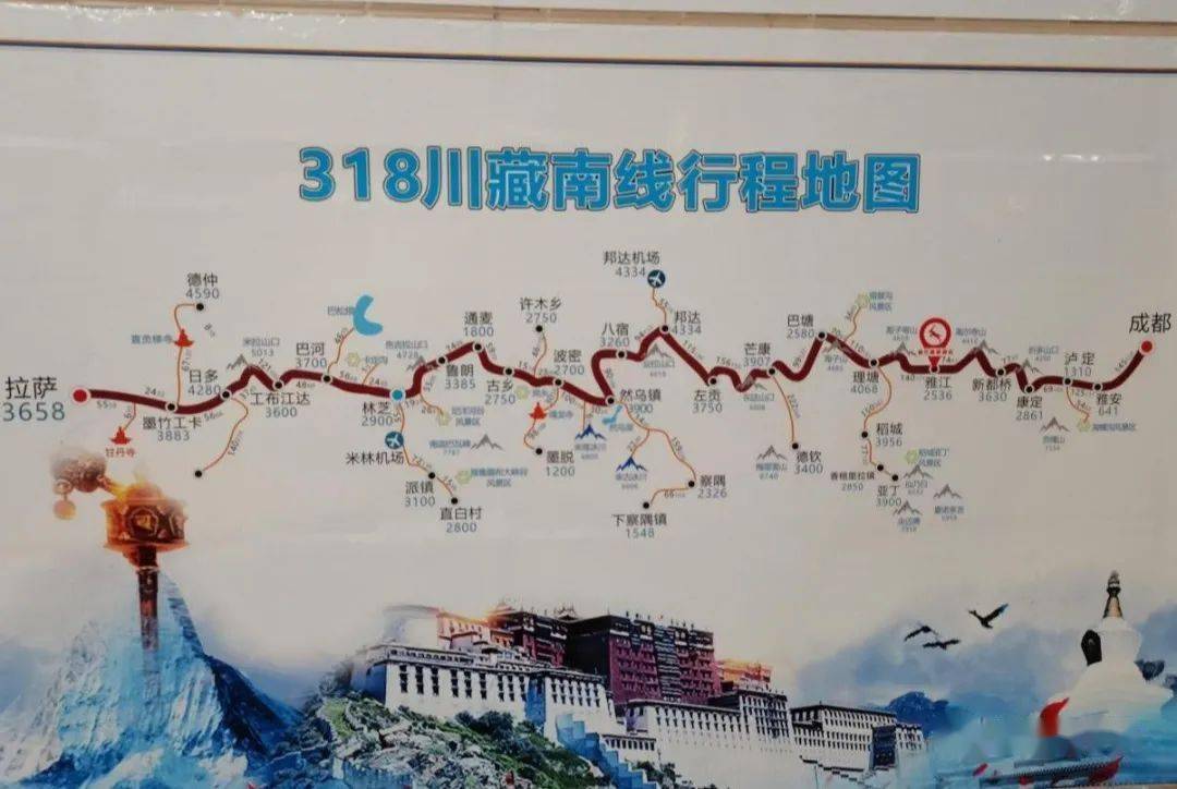 川藏南线自驾游路线图图片