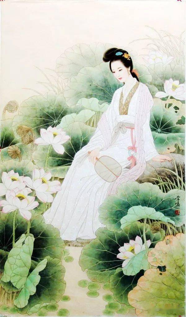 古典美女,如花照水!_书画_山西_作品