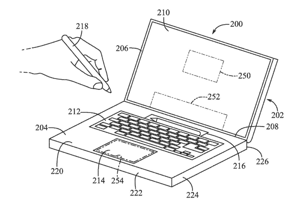 操作|苹果 MacBook 新专利：可在键盘部分放入手写笔