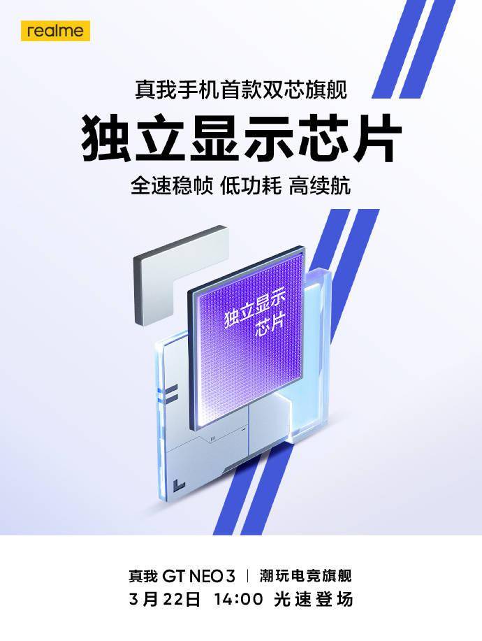 旗舰|realme首款双芯旗舰，真我GT Neo3官宣搭载天玑8100+独立显示芯片