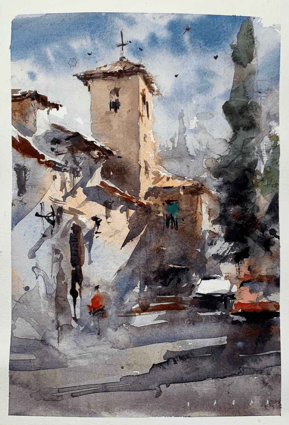 西班牙水彩画家miguelangellacal作品欣赏街景系列一