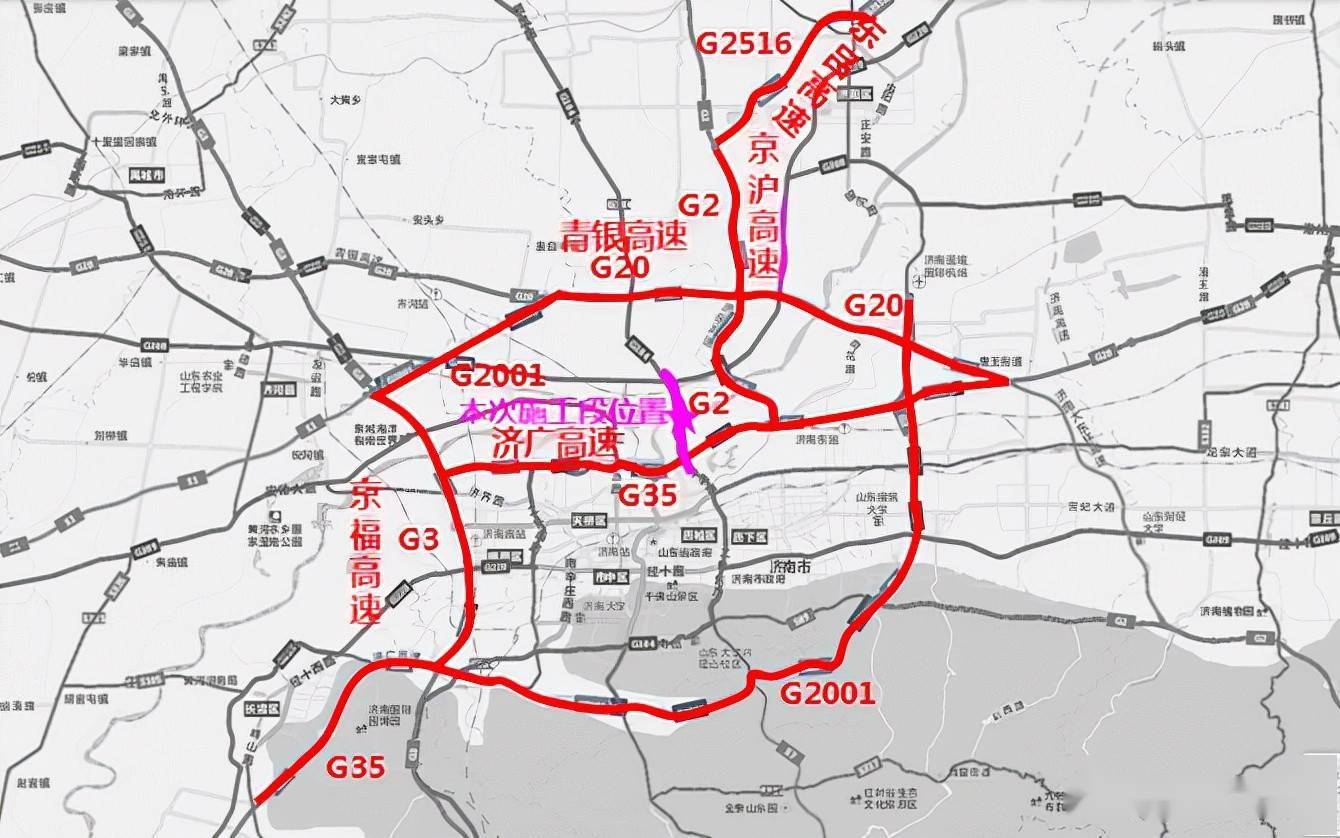 干线道路绕行,经济泺路隧道,凤凰路大桥,建邦黄河大桥等道路向北跨越