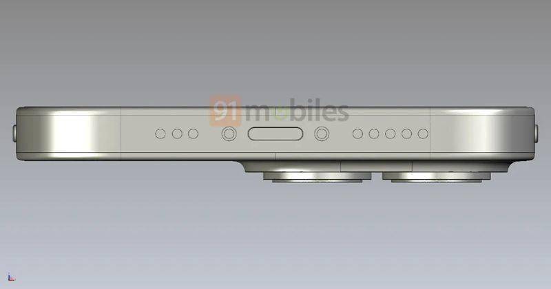 孔洞|保留小刘海！苹果 iPhone14 CAD 渲染图曝光