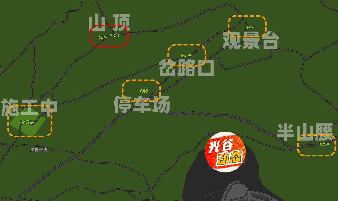 江夏八分山地图图片