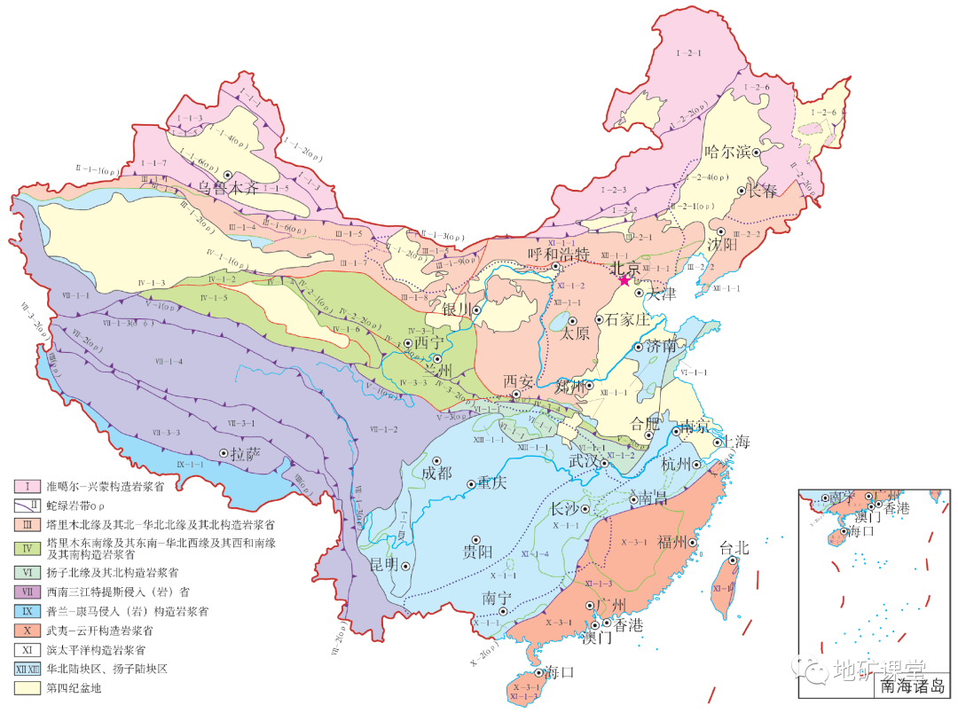 中国大地构造图