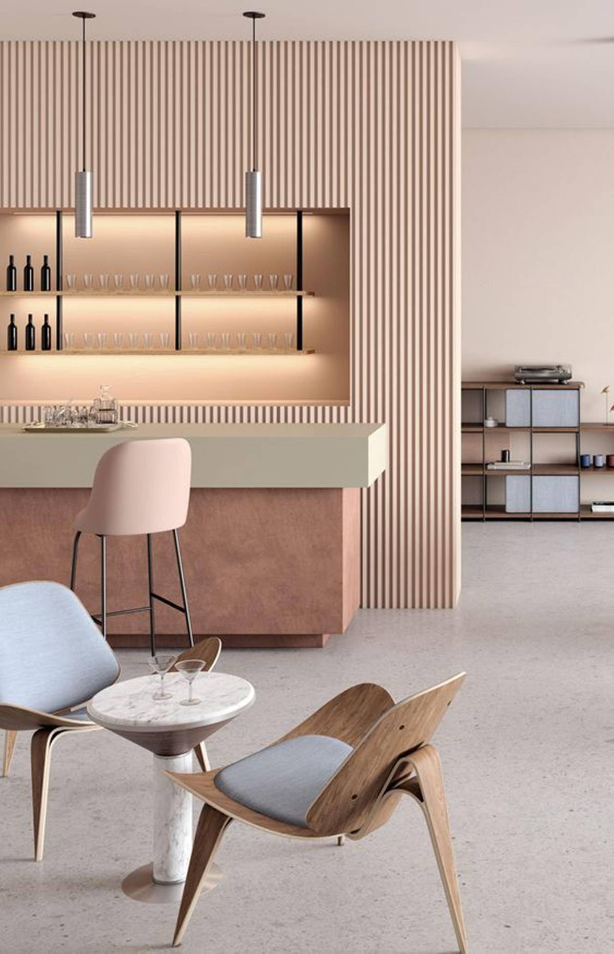 厨房的颜值担当选手,格栅板拿来做橱柜门,效果真的没话说