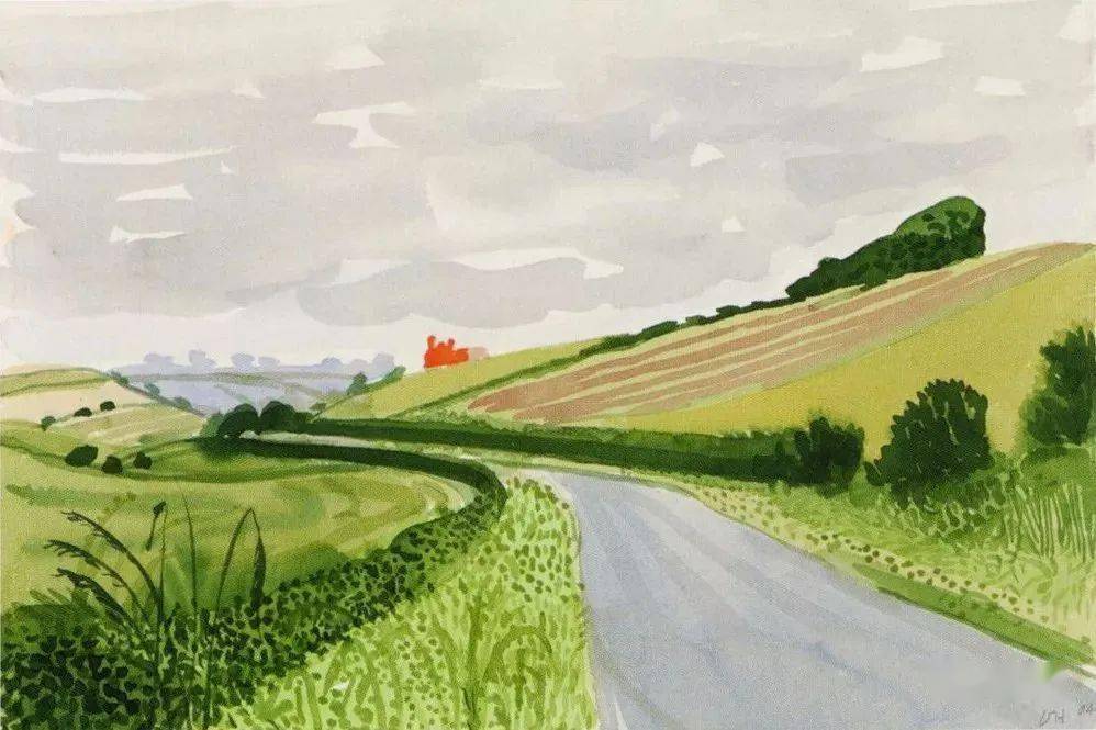 生机勃勃,绿意盎然——大卫·霍克尼david hockney水彩风景作品_油画